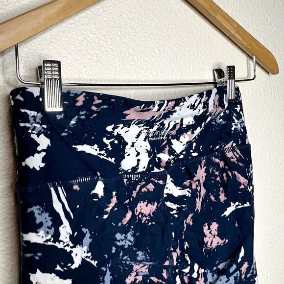 Calvin Klein Patterned High Waisted Cropped Athletic Leggings Tights Size Small - Picture 5 of 6